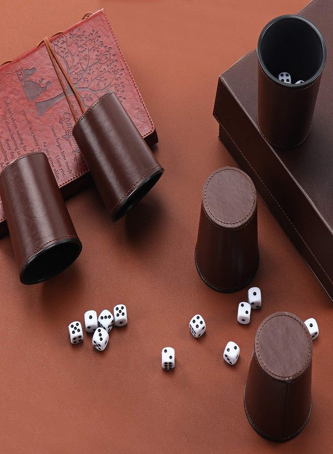 ImnBest Party Games Leather Dice Cup Set, 6 Black Leather Dice Cups +30 Dice + Exclusive Storage and Transport Case Made of Faux Leather - Image 5